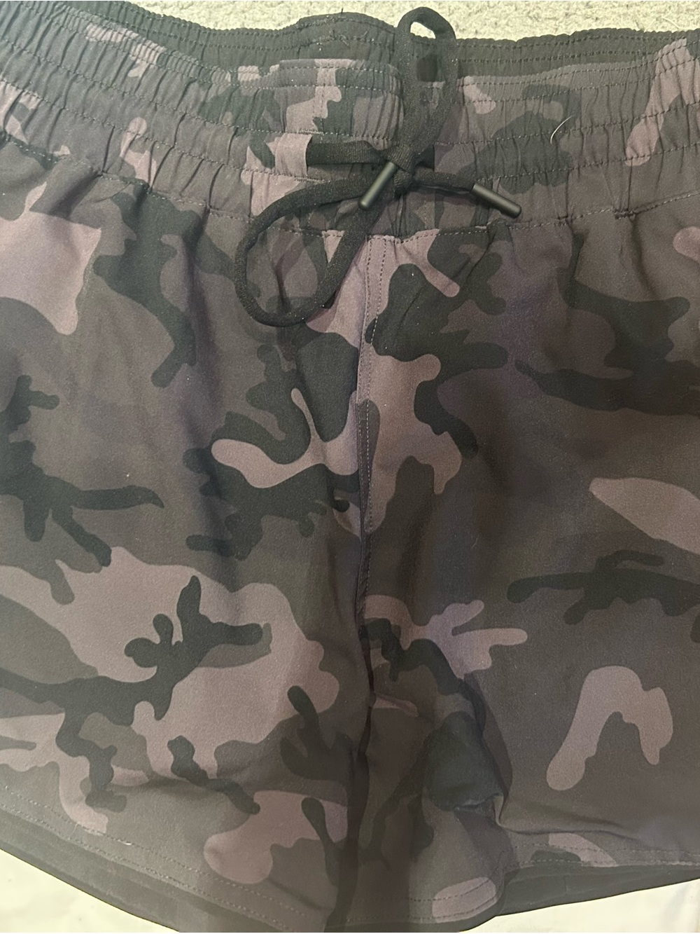 Zyia Women’s Athletic Camo Shorts - Black/Grey